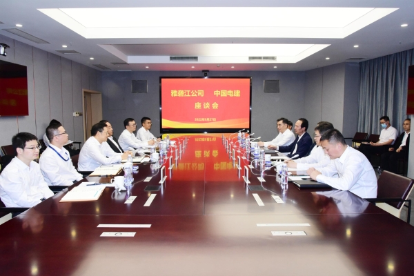丁焰章與雅礱江公司黨委書記、董事長(zhǎng)祁寧春座談