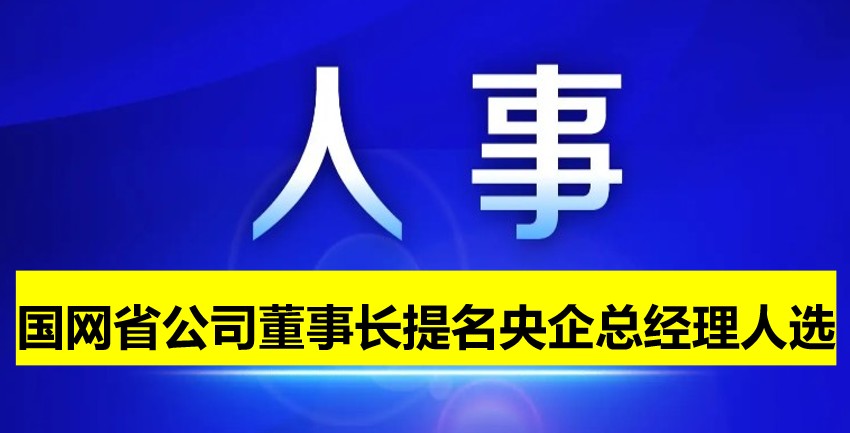 國網(wǎng)省公司董事長提名為央企總經(jīng)理人選！
